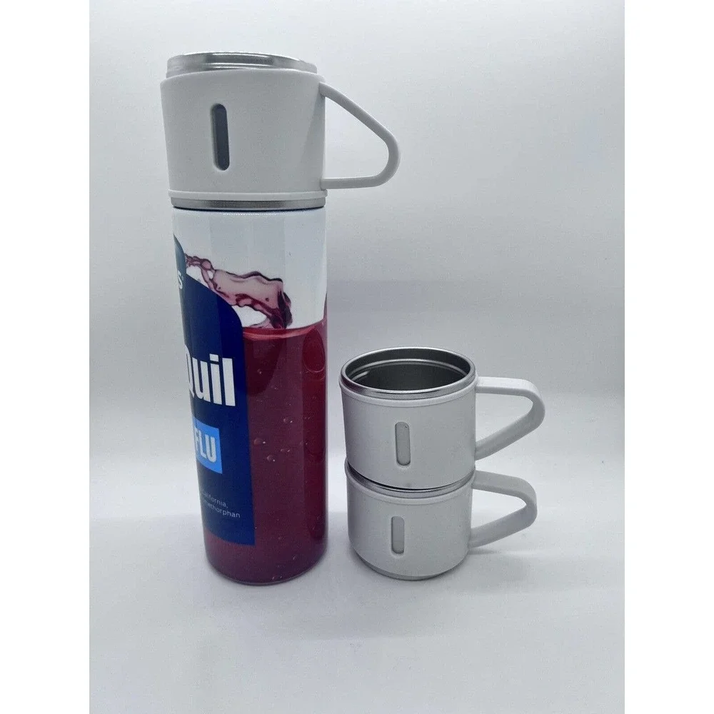 Vicks WineQuil Stainless Steel Thermos Travel Coffee Mug Vacuum Insulated Flask - Picture 5 of 9